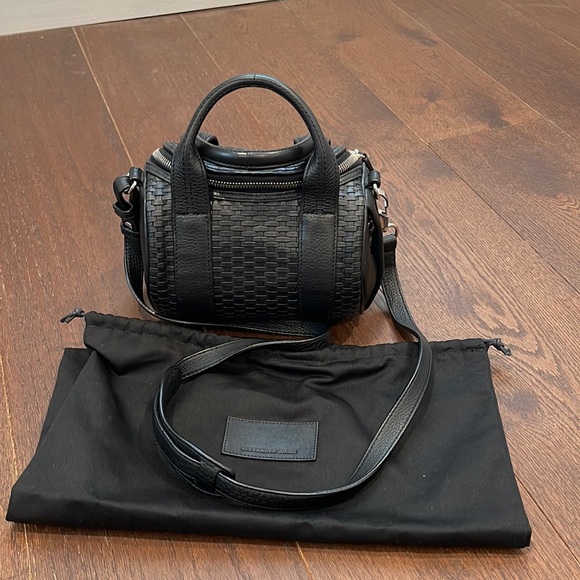 Alexander Wang Handbags - Alexander Wang Mini Rockie Black Woven Crossbody Satchel Bag